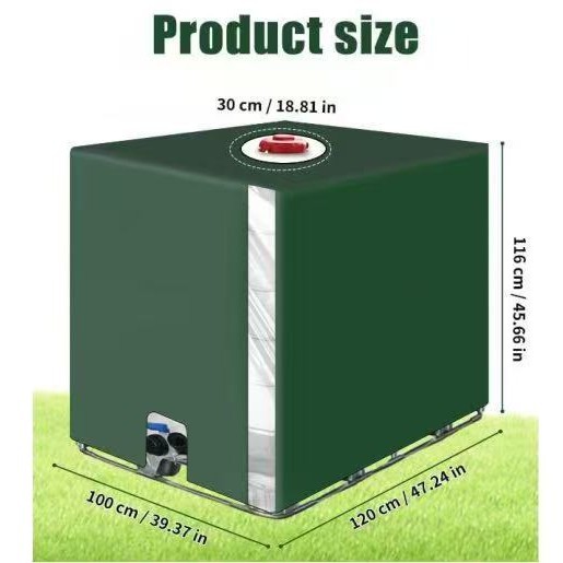 Transfronterizo IBC tonelada cubierta de tanque de agua al aire libre gruesa tela oxford impermeable tanque de almacenamiento de agua protector solar cubierta protector de polvo personalizada
