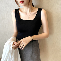 毛衣女韓版黑色吊帶背心女內搭打底衫女外穿時尚春季緊身純欲上衣