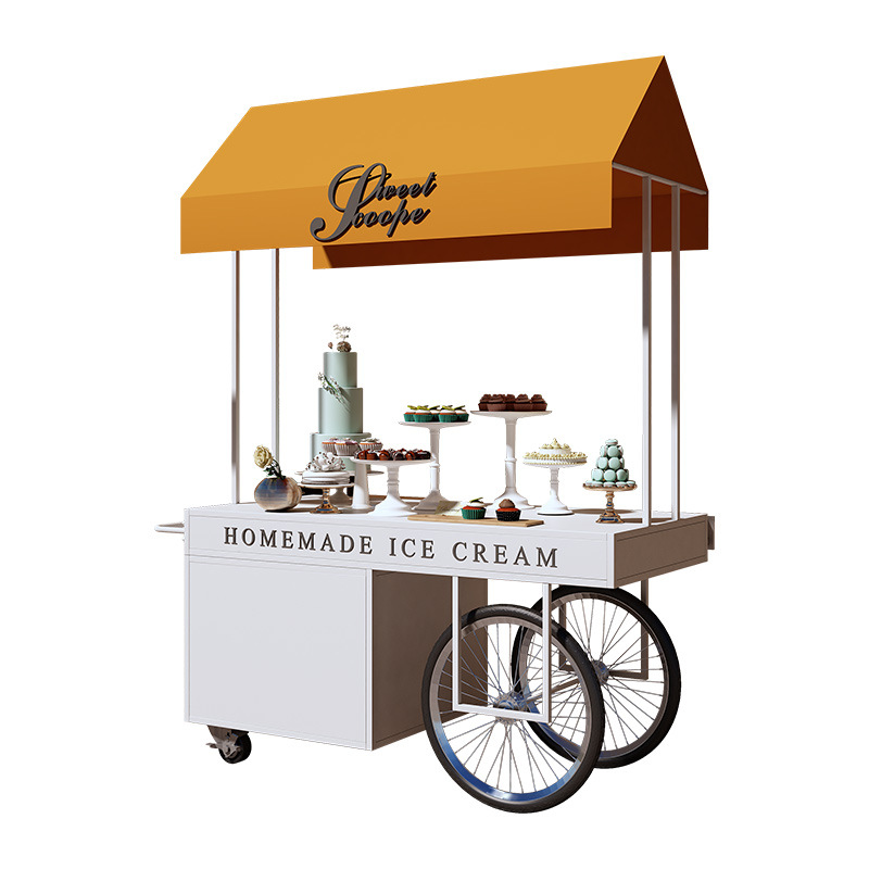 Cafetería y bebidas carro de comedor móvil stand de venta de automóviles al aire libre Nórdico Plaza carro carro carro carro mercado nocturno carro carro escénico de hierro forjado