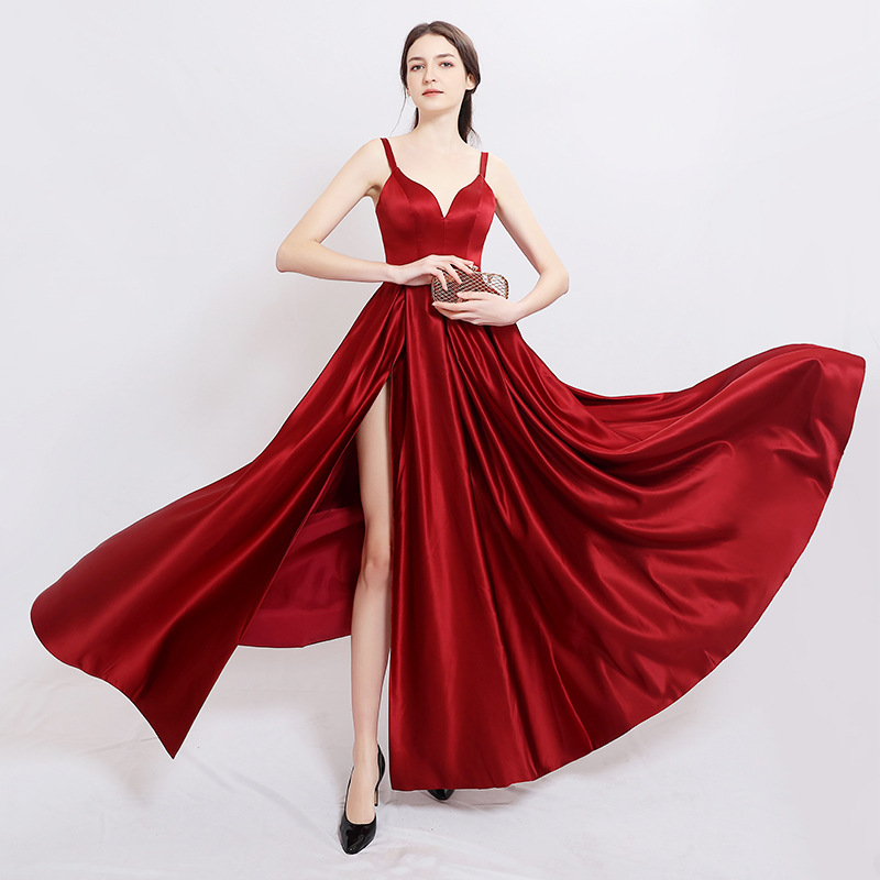 Vestidos de noche para mujer, vestidos de novia, vestidos de noche, vestidos de noche sencillos de satén, de Amazon, AliExpress y Wish, europeos y americanos.
