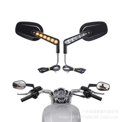 Cross-border Harley Handle Mirror Rear View Mirror Motorcycle Retro Rear View Mirror CNC Aluminum Alloy (Motorcycle rearview mirror)