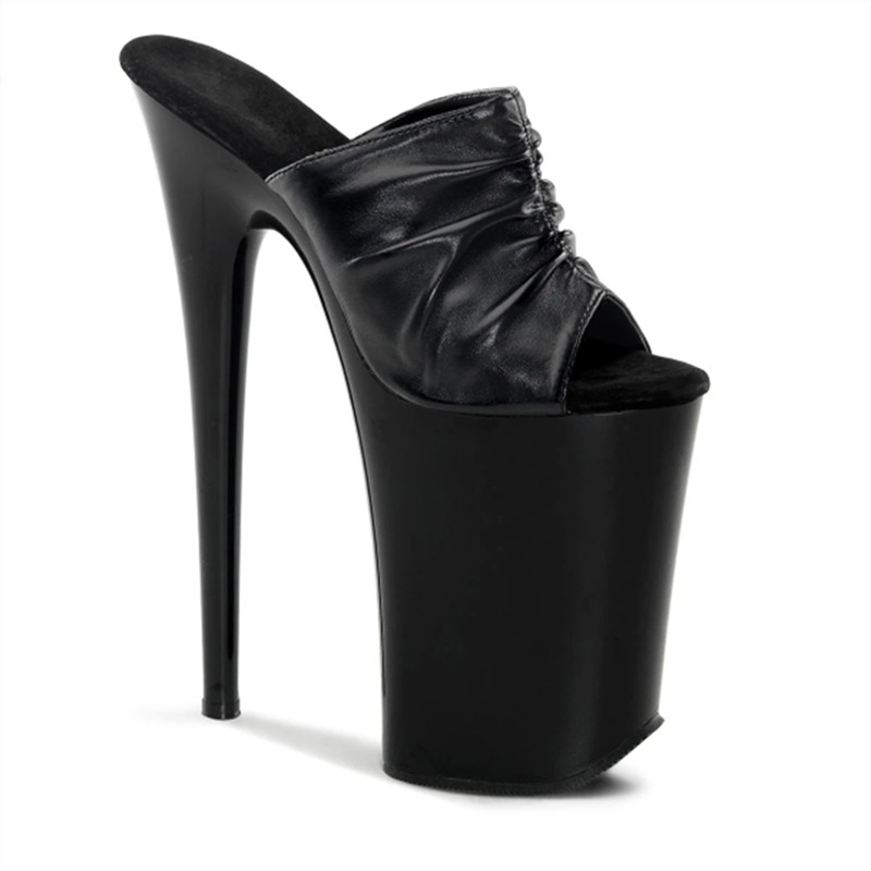 26cm super tacones odiar zapatos de tacones delgados a prueba de agua plegados zapatillas sexy zapatillas de tamaño grande