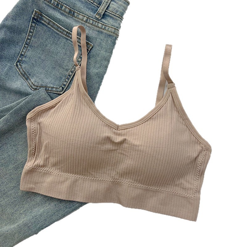 一体式美背乳胶内衣带固定杯胸垫透气桑蚕丝无痕抹胸背心细带文胸|undefined