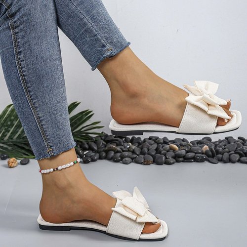 Wish 2025 Large Size Bow Flat Sandals Dropshipping
