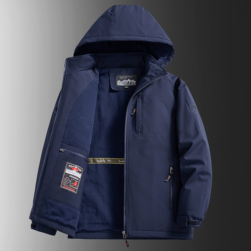 Aliexpress impermeable al aire libre ropa de algodón de lana gruesa chaqueta casual para hombres chaqueta de algodón caliente de tamaño grande para hombres