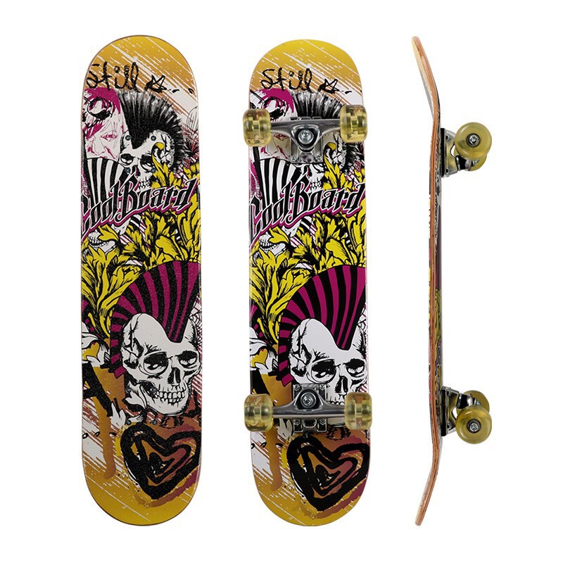 Children's Double-Curved Skateboard, Four-Wheel Maple Professional Board for Beginners Aged 3-6-12, Suitable for Street Riding, Non-Slip and Wear-Resistant Children's Double-Curved Skateboard, Four-Wheel Maple Professional Board for Beginners Aged 3-6-12, Suitable for Street Riding, Non-Slip and Wear-Resistant