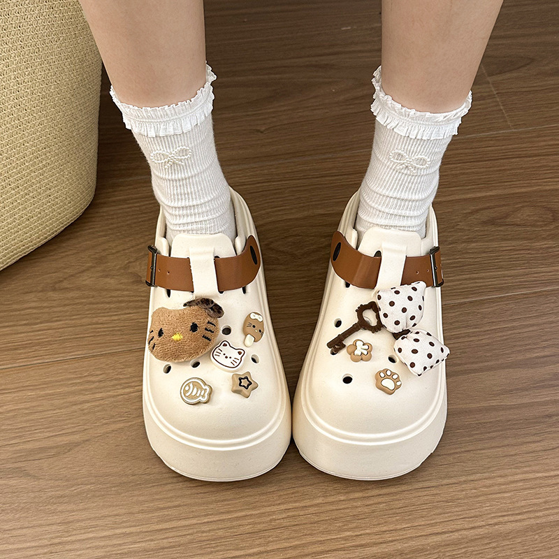 Cute Thick-Soled Height-Increasing Clogs for Women, Summer Outdoor Wear, 2026 New Model Beach Shoes, Non-Slip Half-Slippers for Petite Individuals Cute Thick-Soled Height-Increasing Clogs for Women, Summer Outdoor Wear, 2026 New Model Beach Shoes, Non-Slip Half-Slippers for Petite Individuals