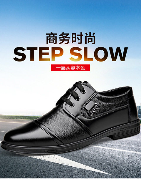 Giày da nam công sở cổ thấp dáng Anh, da mềm, buộc dây, gót thấp 1–3 cm — R69 đen chi tiết 1