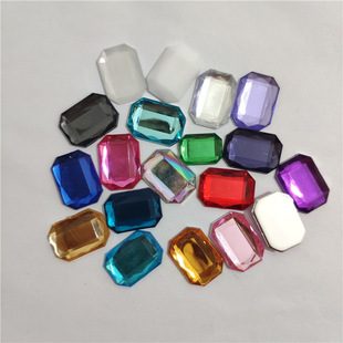 DIY Plastic Crystal Gem Wholesale 4×6-30×40mm Rectangular Octagonal Flat-Bottom Acrylic Diamond Rhinestone Stickers