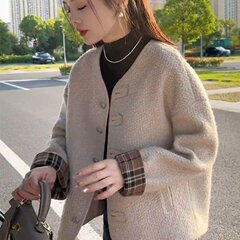 一件代发2025秋季款时尚韩版洋气宽松显瘦百搭减龄女装短外套上衣