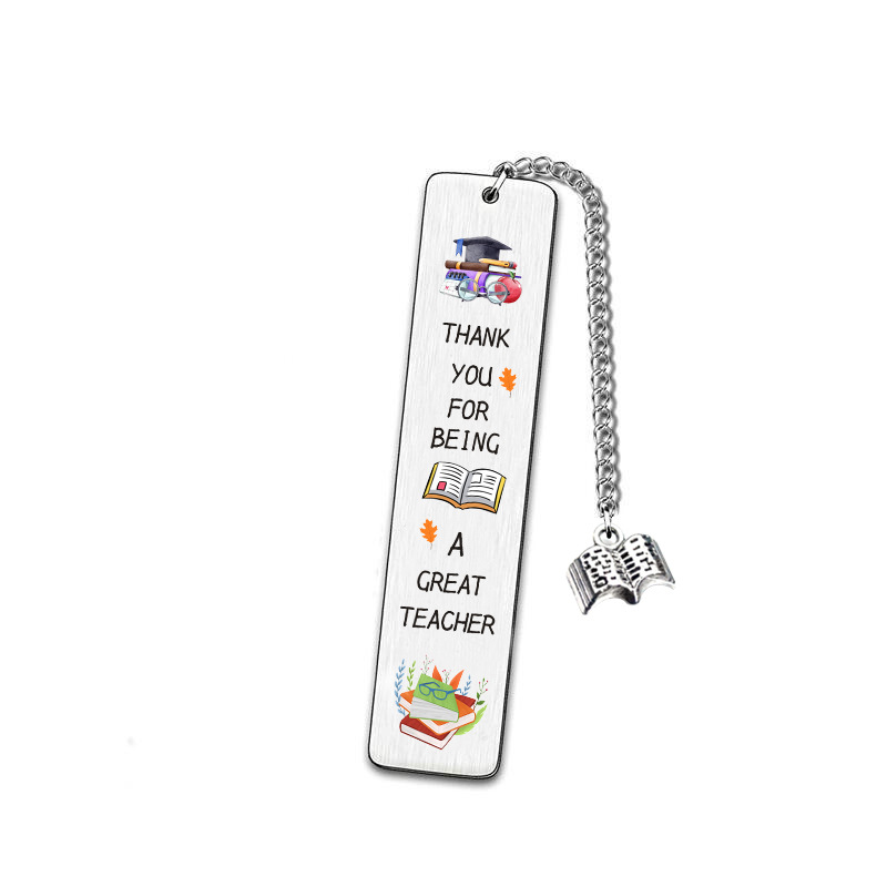 Amazon transfronterizo nuevo color de impresión de acero inoxidable marcador temporada de graduación Día del maestro regalo de Acción de Gracias para los amigos marcador