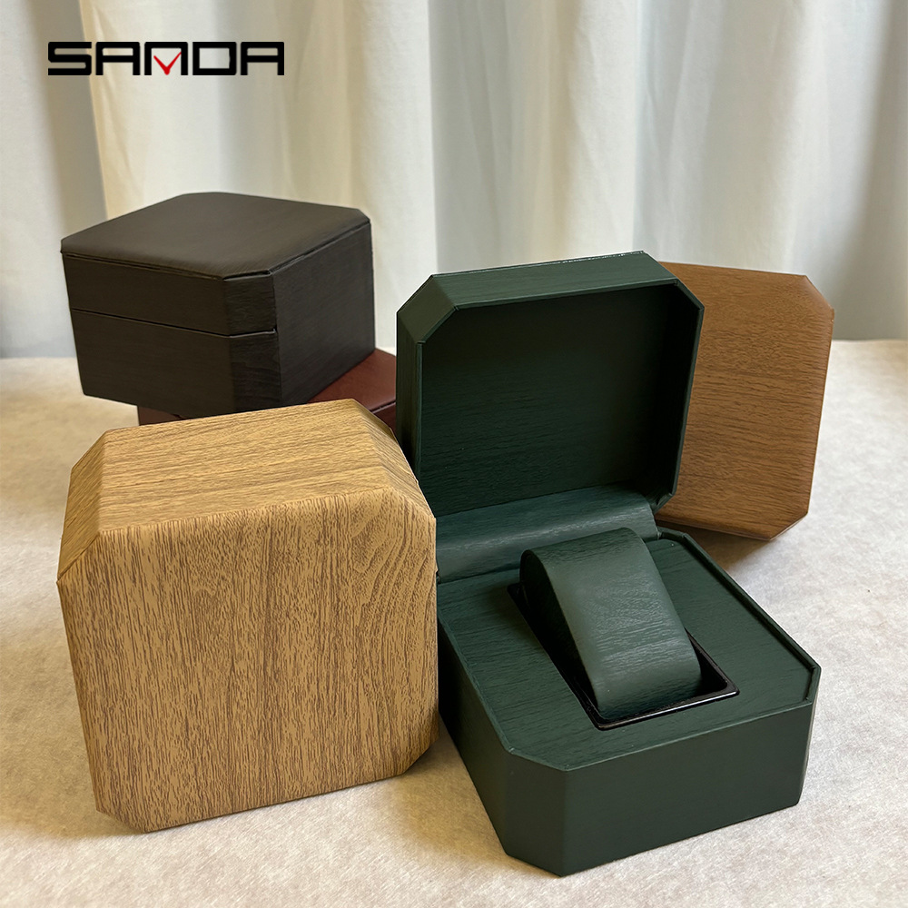 Sanda Factory Direct Sales Gift Packaging Box Exquisite Universal Square Leather Box Digital Quartz Watch Packaging Box