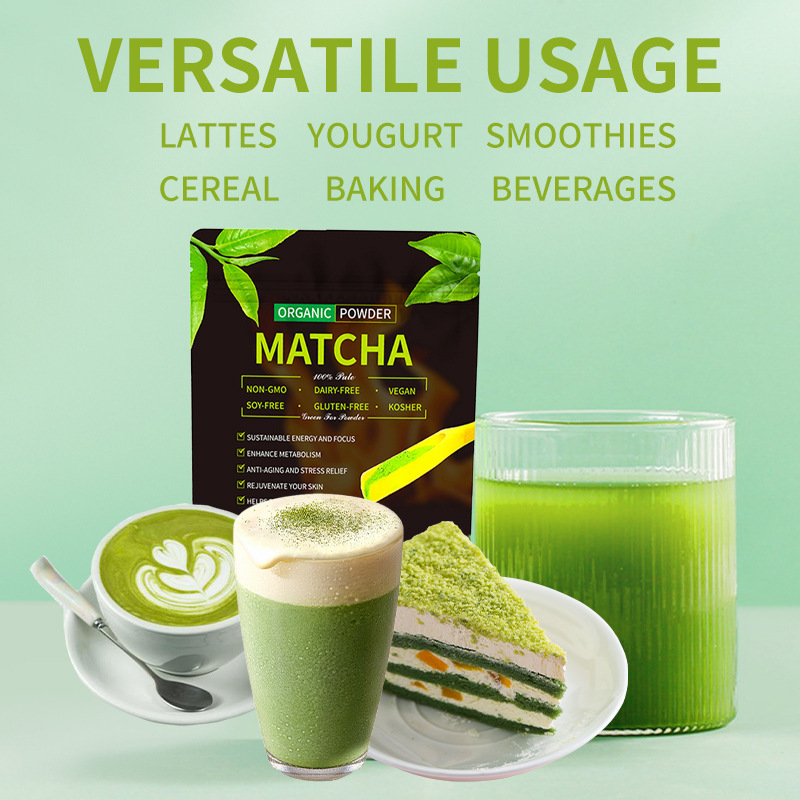Organic Matcha Green Tea Powder Ma Dai Cha 100g Bag Culinary Grade for Tea Lattes and Baking overview