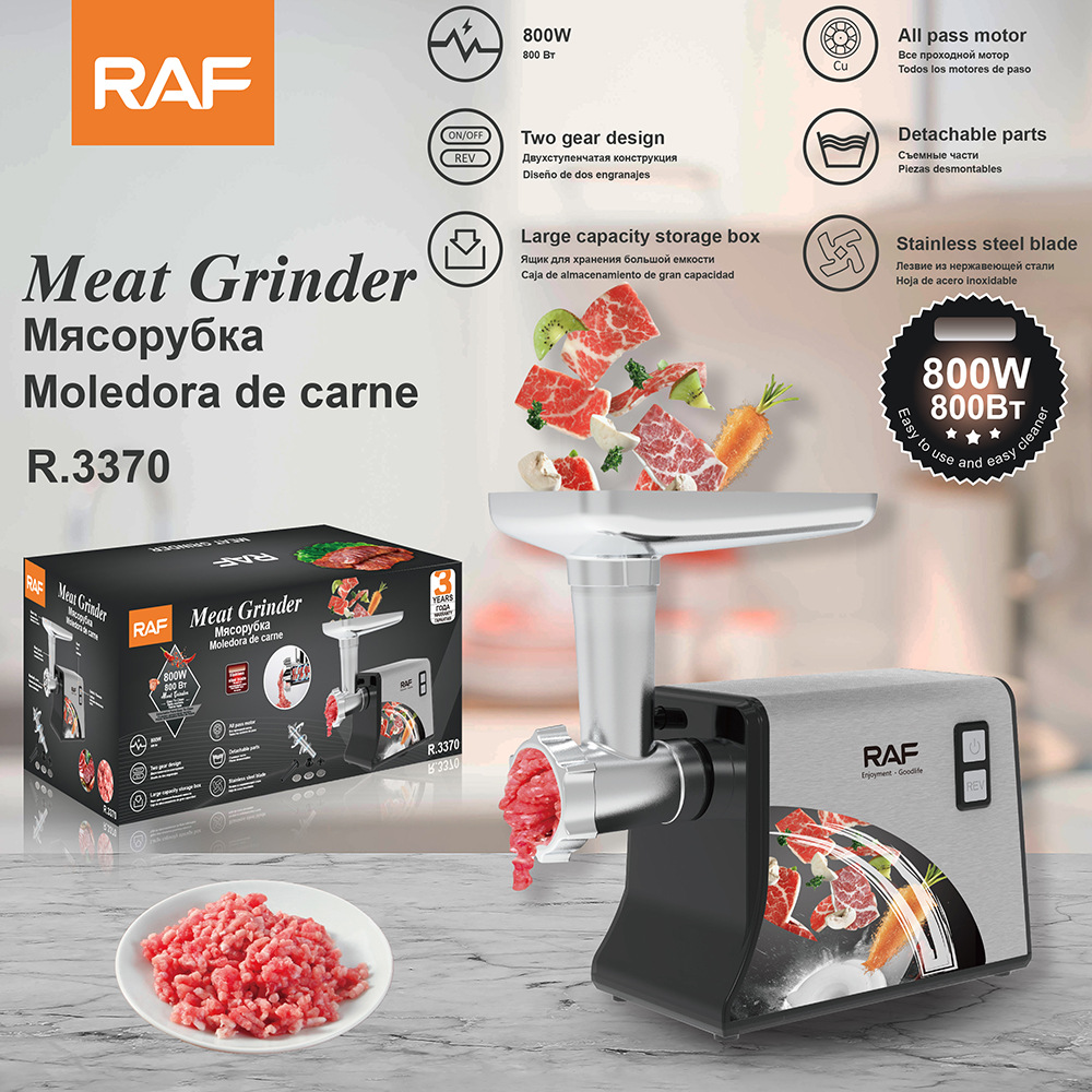 Raf European Standard Household Small Electric Desktop Multifunctional Meat Grinder Sausage Stuffer Meat Mixer Processing Machine Food