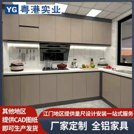 江门工厂订造全铝家具铝合金橱柜全铝厨房柜子防火防水全铝橱柜