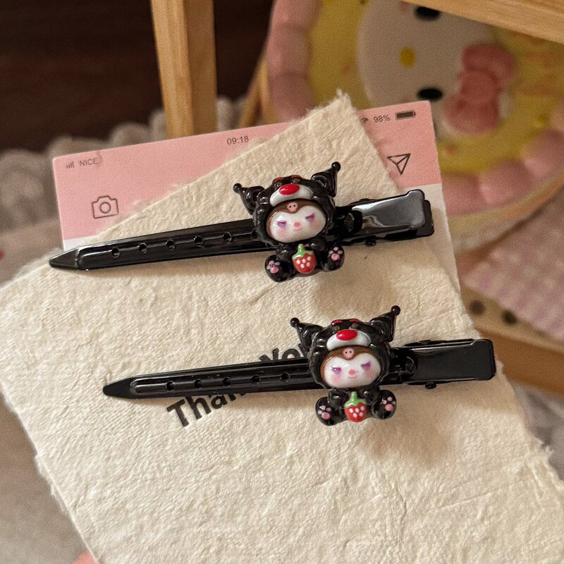 Sweet and Cool Style Black Strawberry Kitten Long Hair Clip Cartoon Sweet Girl Style Bangs Hairpin Hair Accessories Wholesale Clip Sweet and Cool Style Black Strawberry Kitten Long Hair Clip Cartoon Sweet Girl Style Bangs Hairpin Hair Accessories Wholesale Clip