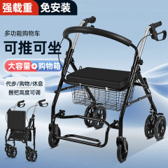 手押し車の老人の手押し車は野菜を買います。
