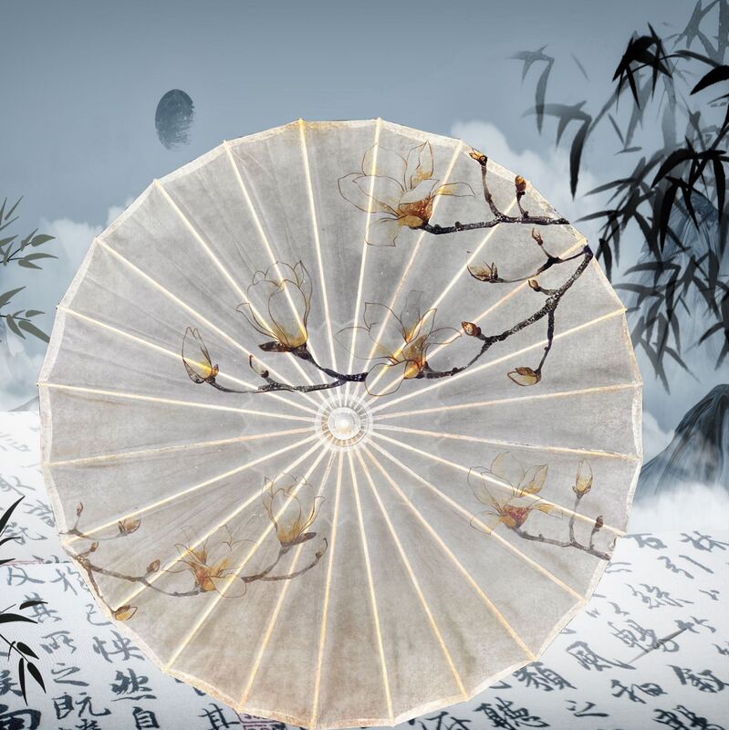 Paulownia oil paper umbrella ancient style women's rain-proof sunscreen factory straight hair classical dance decoration performance Chinese style hanfu umbrella