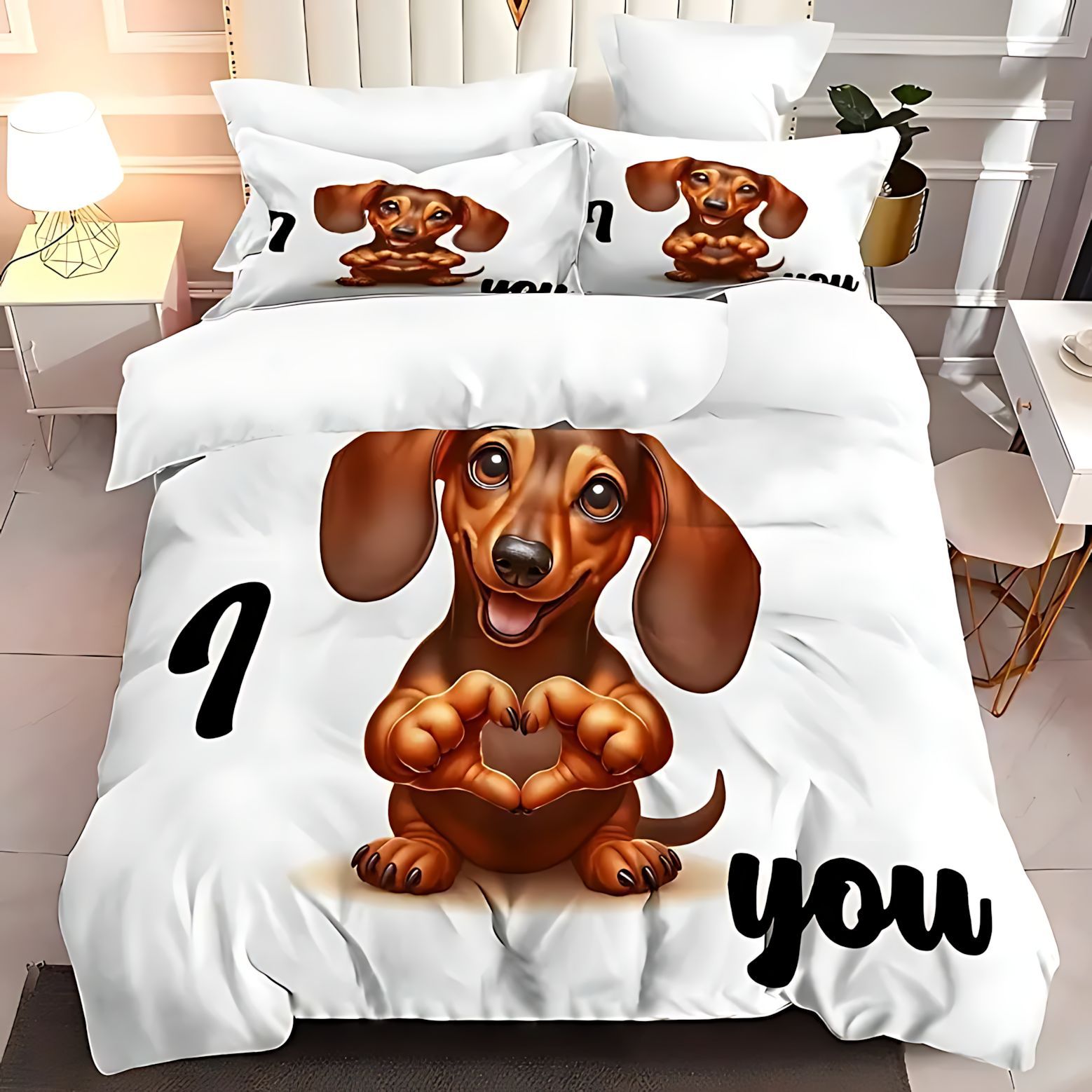 TEMU / JIT Cross-Border Little Salchich Theme HD Digital Printed Colchón Colchón Kit de cama