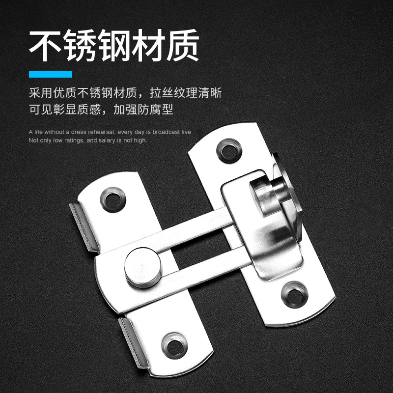 Factory Direct Sale Surface-Mounted Stainless Steel Hook and Eye Latch Lock Catch for Old-Style Doors and Latches, Multi-Purpose Push-Pull Door Catch