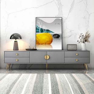Solid Wood Tv Cabinet Coffee Table Combination Modern Simple Small Apartment Home Living Room Set Nordic Style Internet Celebrity Side Cabinet