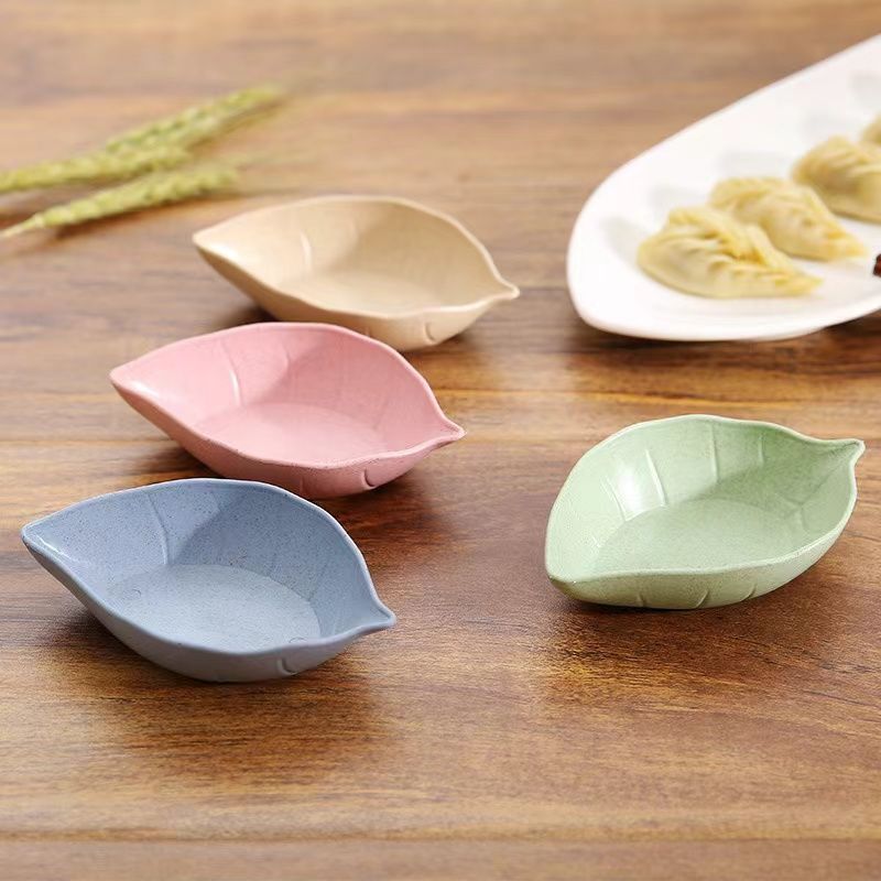小麦わらの木の葉の小皿キッチン食器酢味噌調味料皿調味料皿円形漬け物おかず皿|undefined