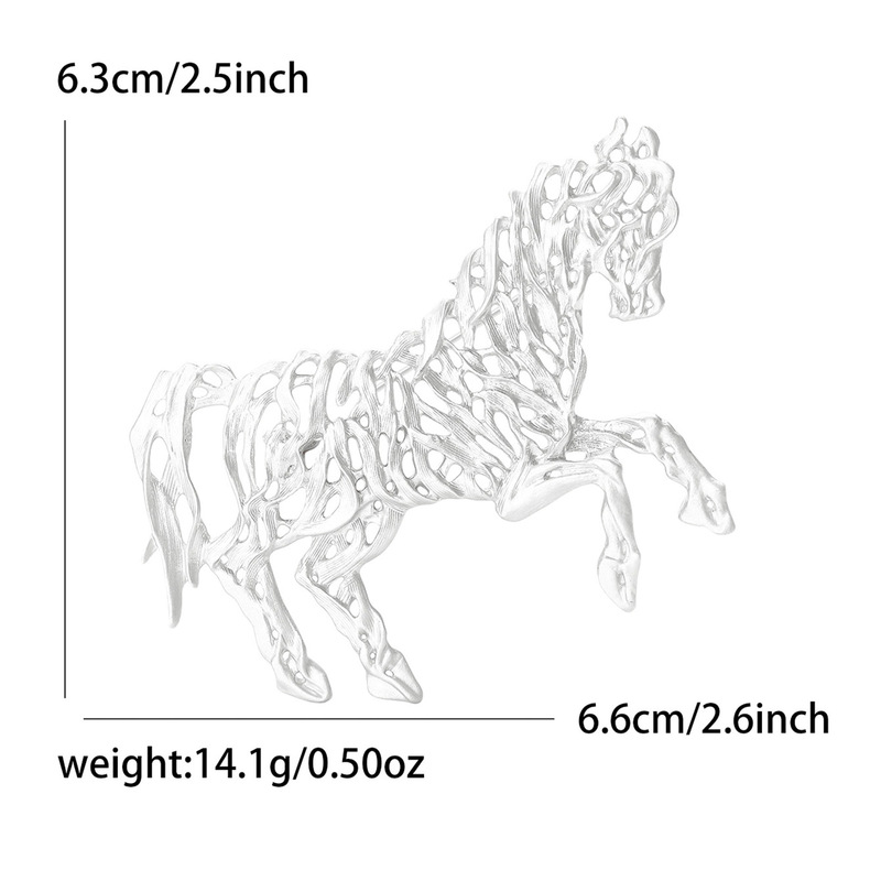 2025 新しいパーソナライズされた森スタイル中空馬動物ピン奔騰する馬のコサージュ衣類アクセサリーファッショナブルで多用途|undefined
