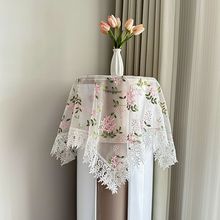 圆柱空调罩2025新款床头柜盖布刺绣蕾丝花边盖巾提花布艺防尘罩