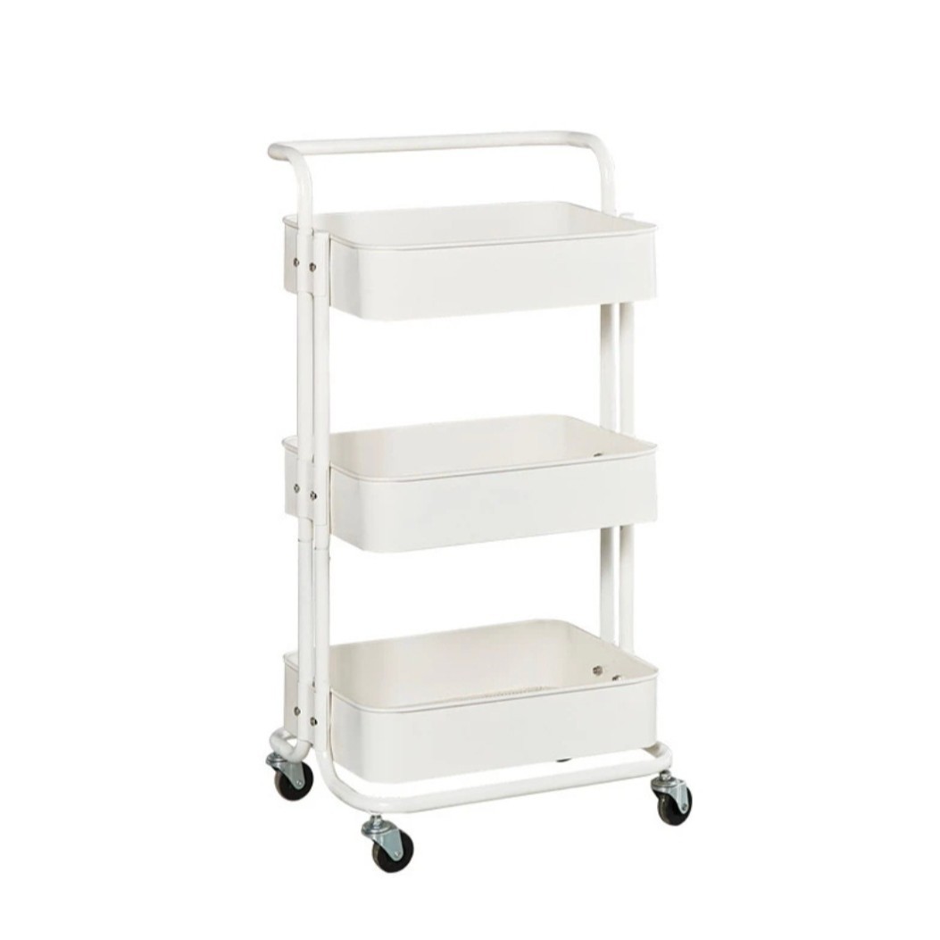 Estante de almacenamiento multicapa de carro pequeño doméstico armario de baño estante de almacenamiento móvil de dormitorio snack image 6