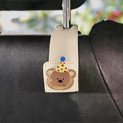hook, cute cartoon car – Car hanging - beige-hook-little-bear-with-yellow-hat