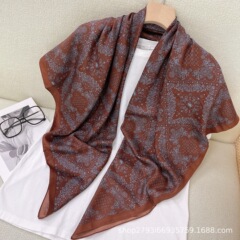 民族風110カシュミール柄プリントスカーフ、多用途ヘッドスカーフ、日焼け止めシルクスカーフ、スカーフ卸売、女性用アーティスティックレトロ