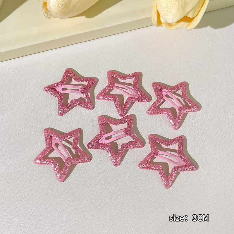 Nuevo clip de BB dopamina de color estrella de pentaco pequeño clip de cabello para niños tocado para niños lindos bordes laterales clip de cabello