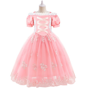 2024 New Foreign Trade Children's Clothing Sophia Rapunzel Dress Girls Dress Princess Dress Performance Dress Spot