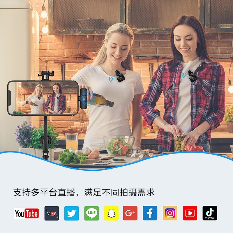 PULUZ Fat Bull collar inalámbrico micrófono micrófono de grabación de audio en vivo reducción de ruido uno arrastrar dos micrófono de cámara de computadora