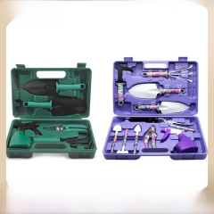 Gardening tools set of 10 includes flower pot, succulent watering can, bonsai plant, pruning shears, garden shovel, vegetable planting tools