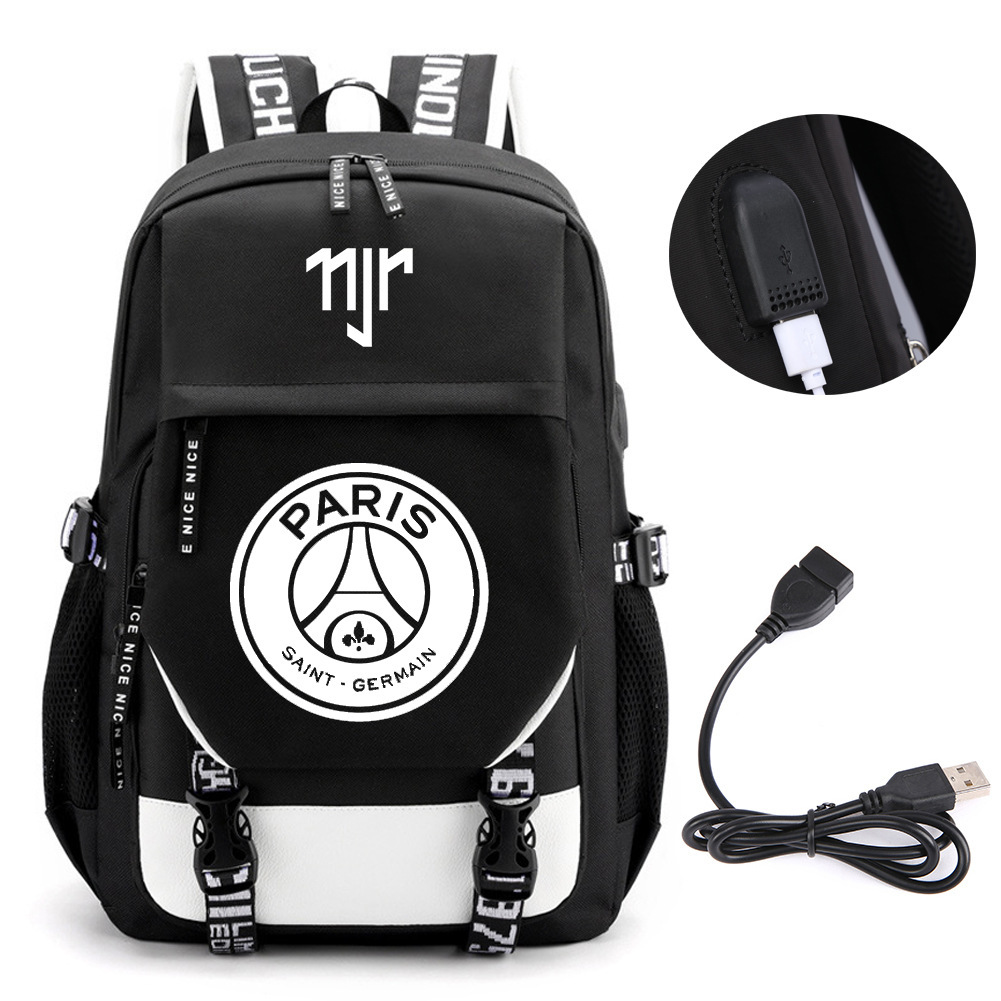 Comercio exterior estrellas de fútbol mochila de moda coreana transfronteriza mochila adolescente USB mochila escolar escolar