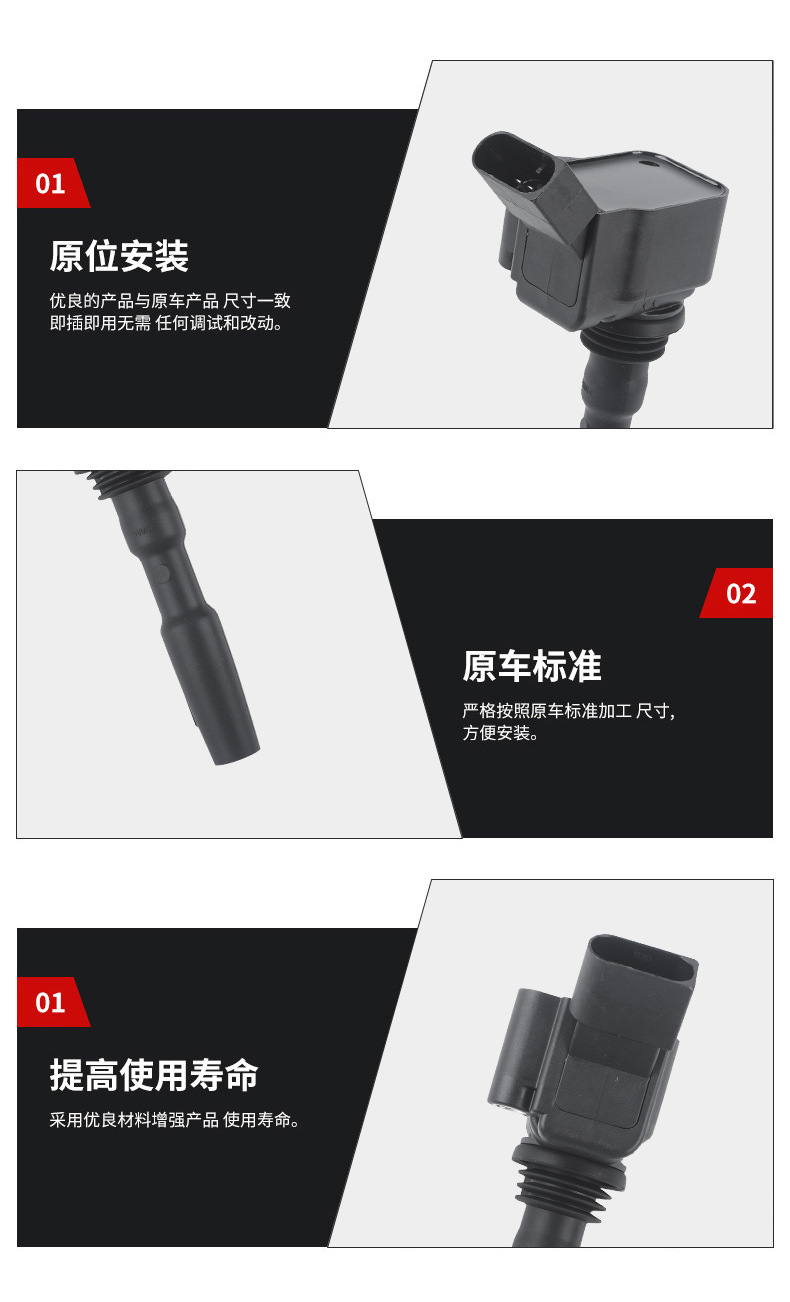 Ignition Coil 04E905110A 04E905110B 04E905110C 0986221057 Suitable for Audi
