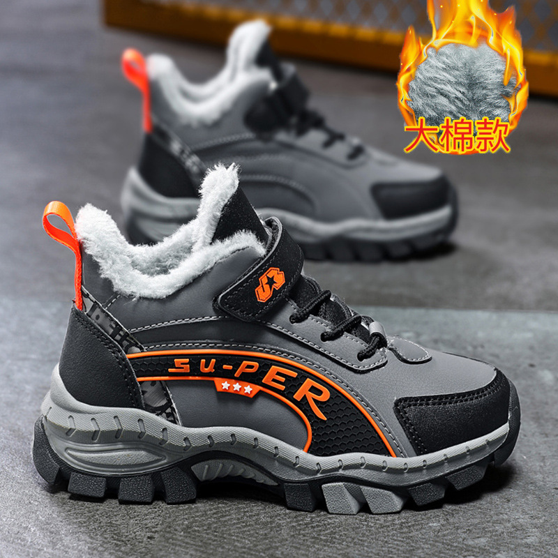 Zapatos infantiles transfronterizos para niños zapatos de montaña nuevos zapatos de invierno de algodón grueso calentamiento resistente al desgaste zapatos deportivos al aire libre para niñas