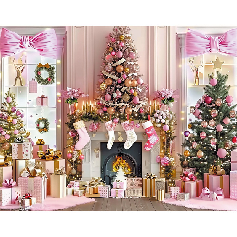 Tela de fondo de estudio de Navidad Actividades de Navidad Decoración de fiesta Tela de pared de fondo Escena de nieve de Navidad Tela colgante de fondo de foto
