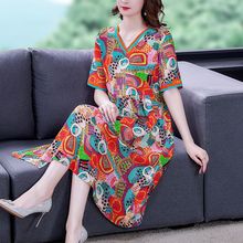 转季杭州丝绸真丝连衣裙女中长款遮肚洋气桑蚕丝裙子特