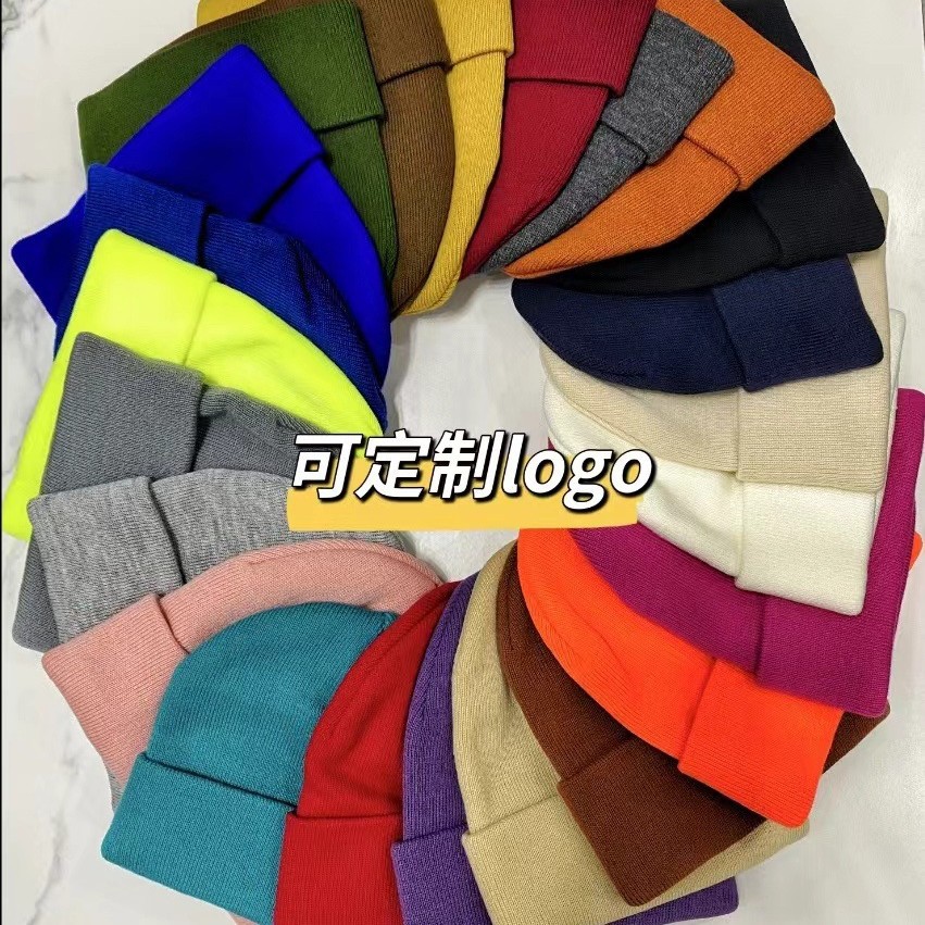 Solid Color Knitted Hat for Men and Women, Ins Style, Autumn and Winter Korean Version Trendy Knitted Hat, Sweet and Warm Hat, Versatile, Multiple Colors Available