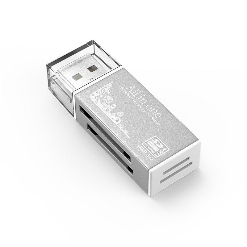 SY-638 アルミ合金カードリーダー 4 イン 1 多機能 TF/SD カメラカードリーダーメーカー卸売は 1 越境可能|undefined
