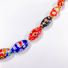 Mixed color plum blossom glazed flower pattern semi -transparent elliptical bead DIY jewelry wholesale bracelet material accessories