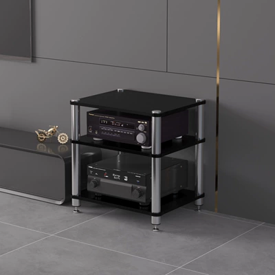 Hifi Amplifier Cabinet, Amplifier Rack, Electric car big tripod - three-layer-conjoined-black