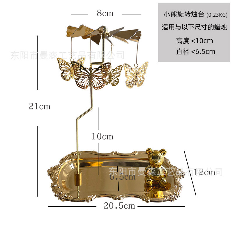 Luz de lujo plata giratoria aromaterapia candelabro bandeja retro europeo romántico oro linterna decoración del hogar