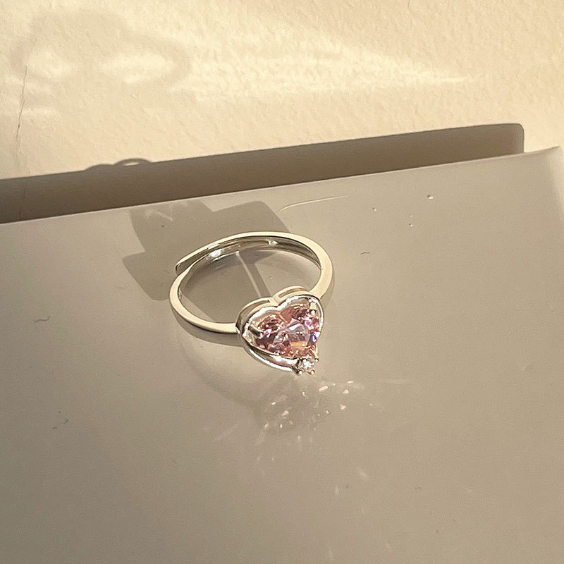 Elegant Sweet Heart Shape Copper Plating Inlay Zircon Open Rings display picture 2