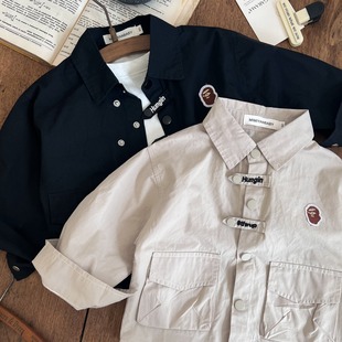 Children's Shirts 2025 Spring Korean New Products Boys and Girls Style Jackets Shirts Baby Personalized Casual Shirts Trendy