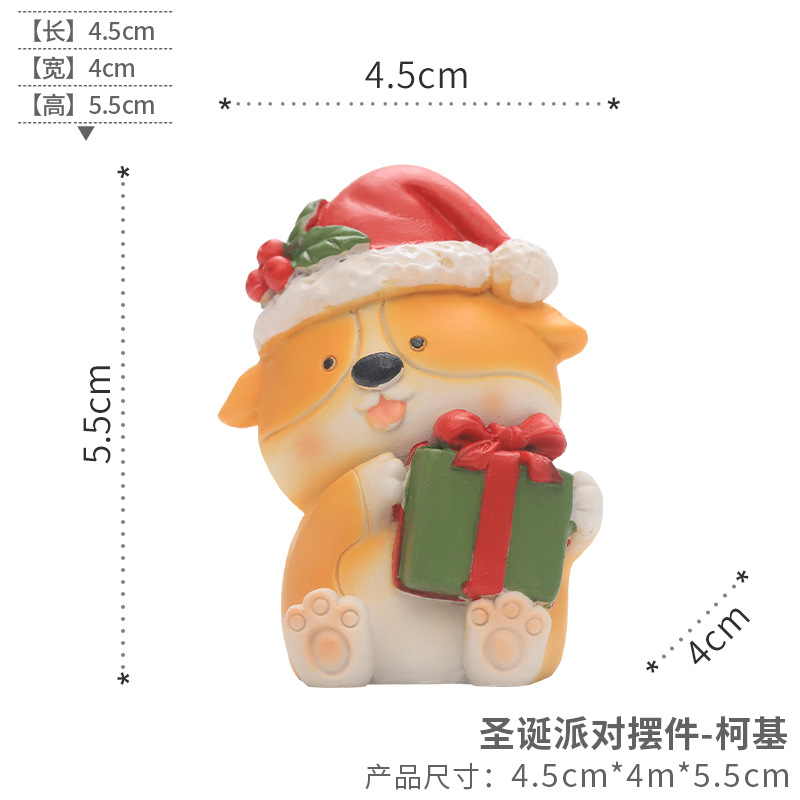 Zakka decoración de Navidad creativa ins decoración de escritorio del hogar coche de dibujos animados pequeña decoración regalo de vacaciones