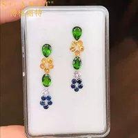 Специальная цена оптом DIY серьги ювелирные изделия с камнем 3.36ct натуральный Диопсид Сапфир Цвет Синий baretone