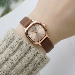 Oval small plate thin strap girls watch student belt watch boys watch forest quartz watch small fresh literary